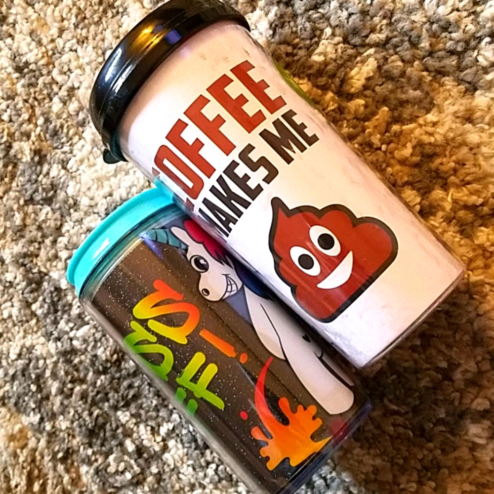 Plastic coffee ☕ on the go mugs